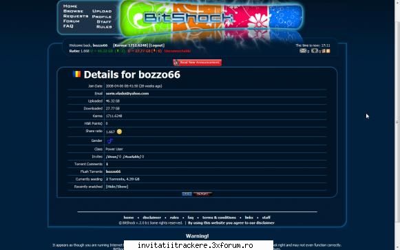 Ofer 25 de invitatii pe FileList - Sper ca am reusit Silviu , cu un printscreen - Trackere Romanesti